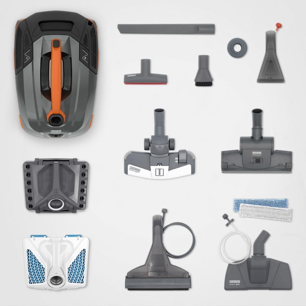THOMAS PET & FAMILY PRO 4ALL, Tierliebhabersauger, Staubsauger, Waschsauger, Wischsauger, Fleckenentferner, Siphonreiniger, Feucht wischen von Parkett, Zyklonfilter, Wasserfilter, Made in Germany