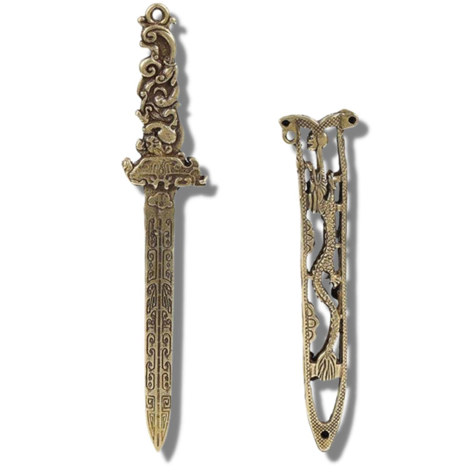 Amazon.co.jp: MEIHENI 14cm 真鍮ミニドラゴンソードオーナメント