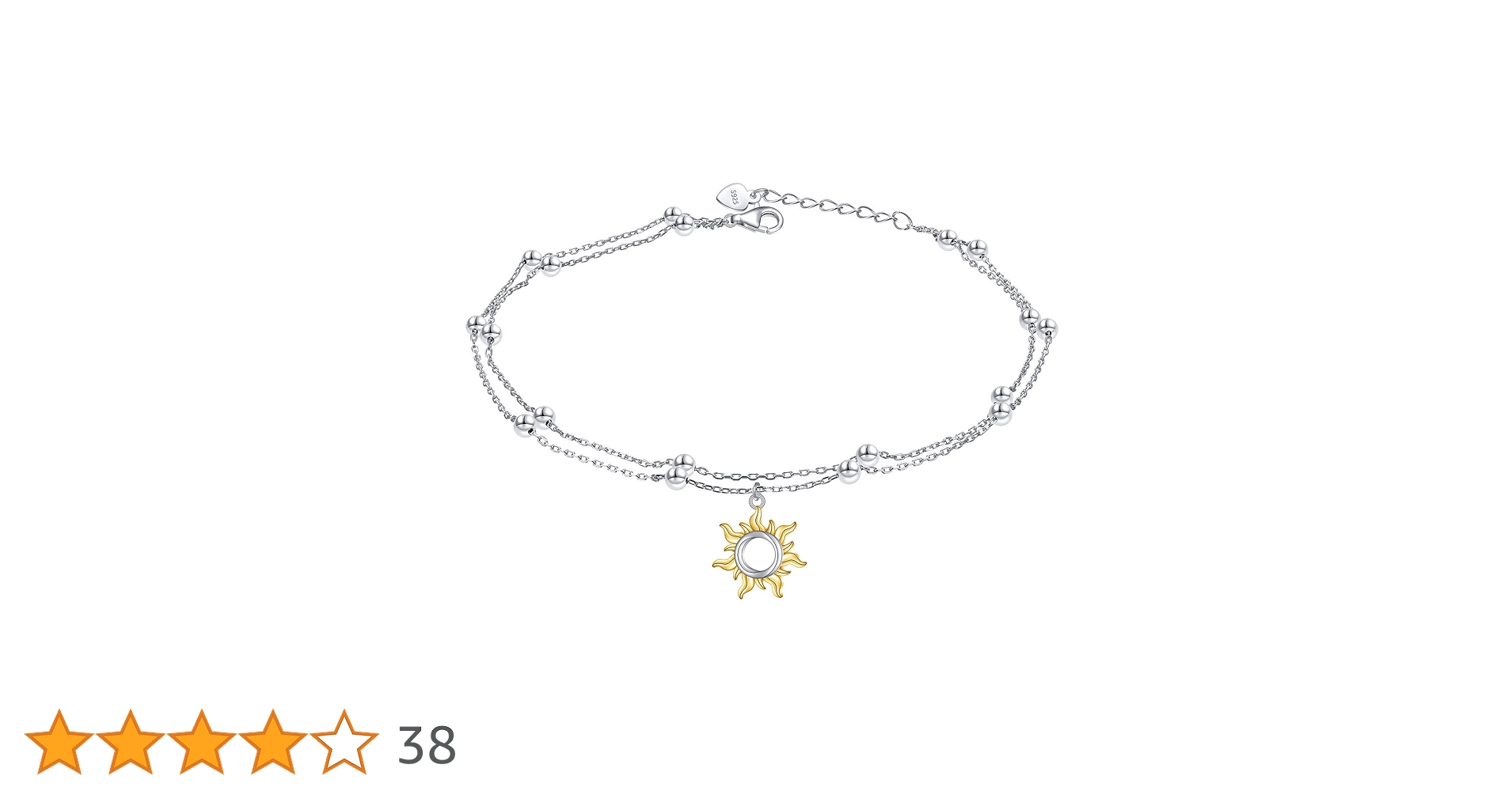 Amazon | 星と月 太陽 レイヤード アンクレット 925