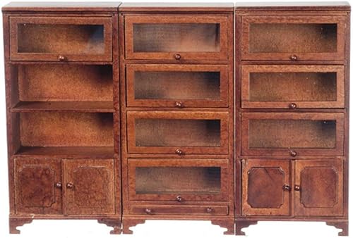 Librería de barrister en miniatura de 3 piezas para casa de muñecas
