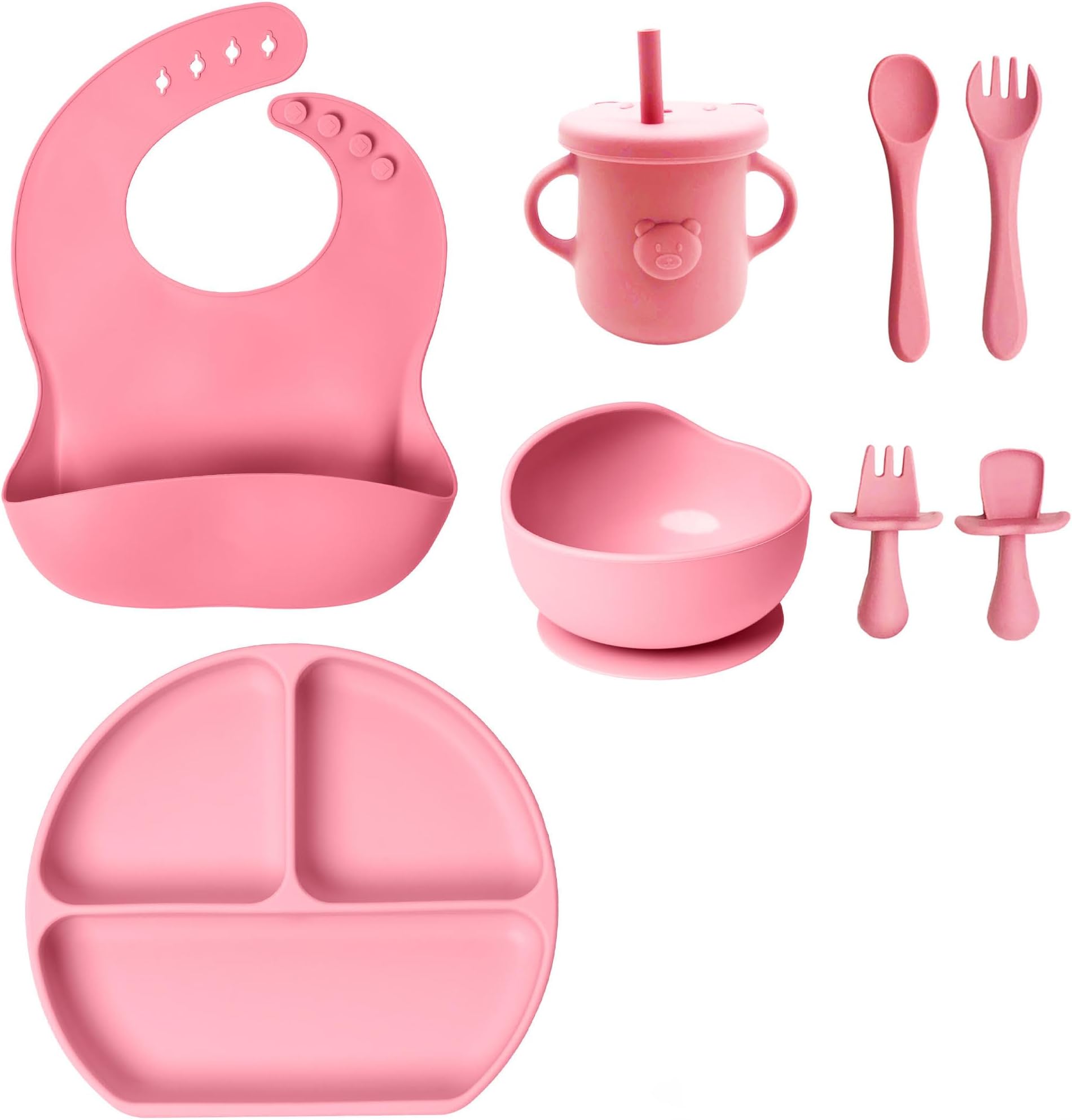 HomeEd Baby Weaning Set 9 pcs, Baby Food Set with Suction Bowl, Plates