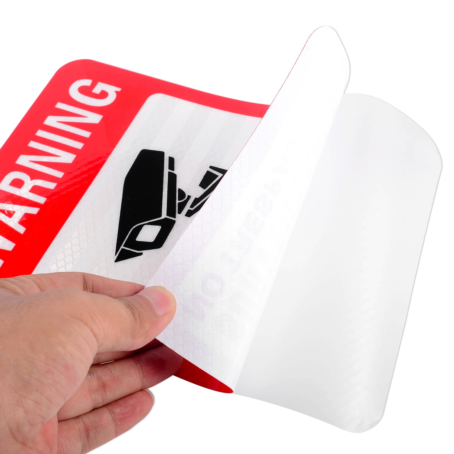 Kichwit Paquete de 4 calcomanías reflectantes de videovigilancia autoadhesivas, 9.5 x 5.9 pulgadas, protección UV e impermeable, uso en interiores y exteriores