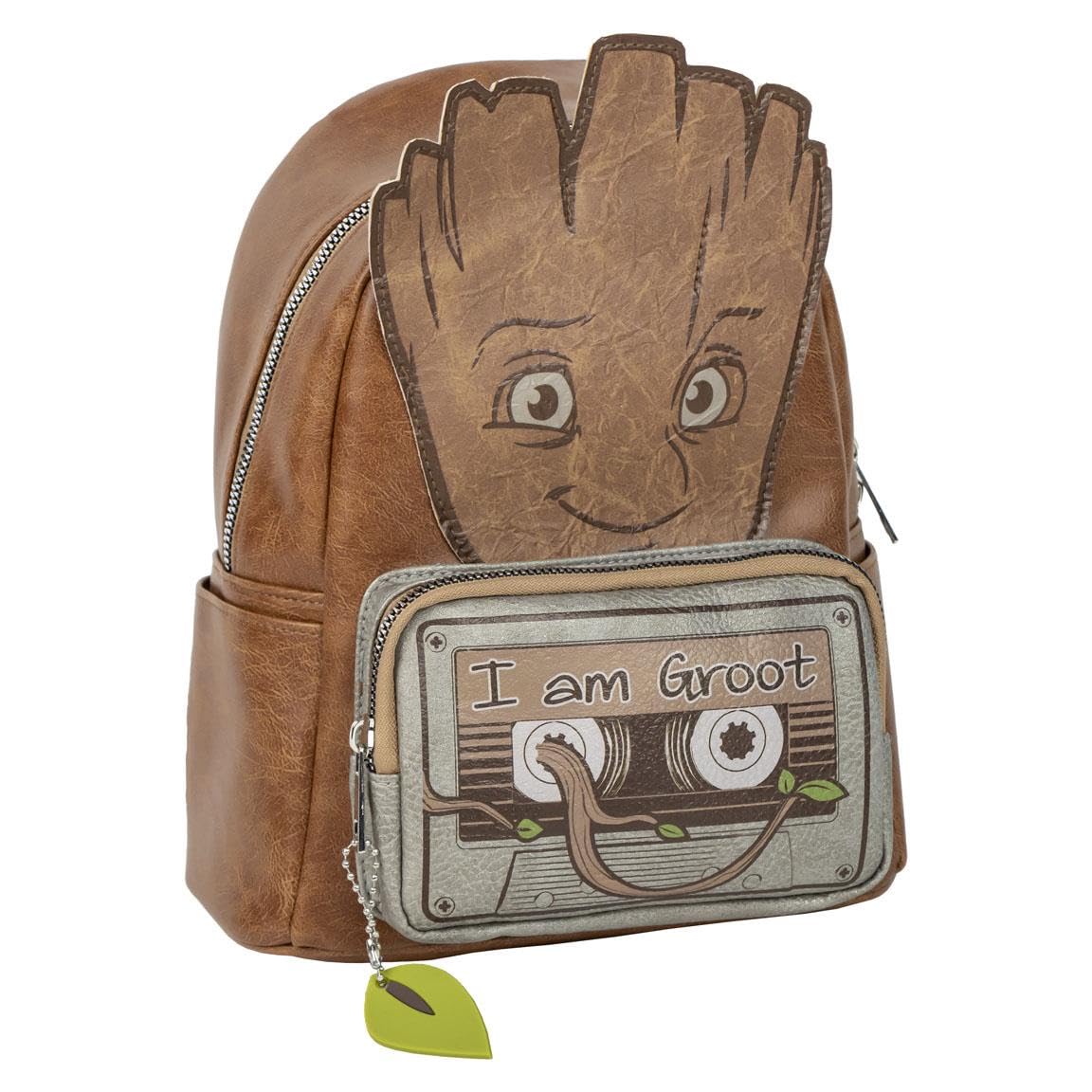CERDÁ LIFE'S LITTLE MOMENTS -Guardians of the Galaxy Casual Backpack - Brown - 22.5x22.5x7.5 cm - Made of PU - Groot Print - Original Product