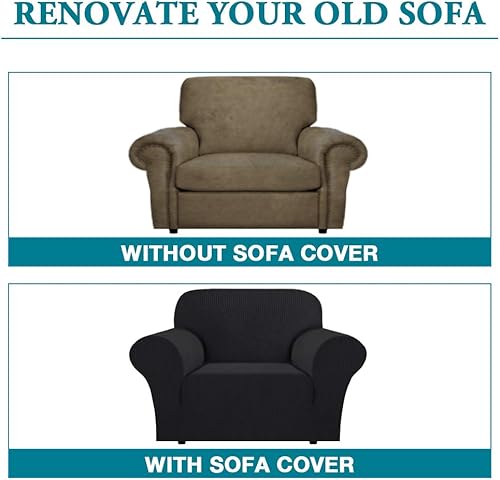 Miniatura 4 de 1 funda elástica para sofá, protector de muebles, antideslizante, de jacquard y licra, protector de sofá