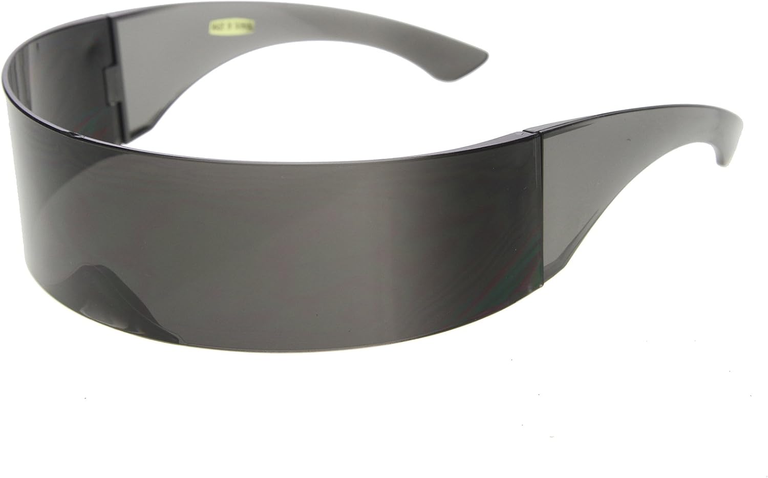 zeroUV - 80s Futuristic Cyclops Cyberpunk Visor Sunglasses with Semi Translucent Mirrored Lens Shield Sunglasses - Image 2
