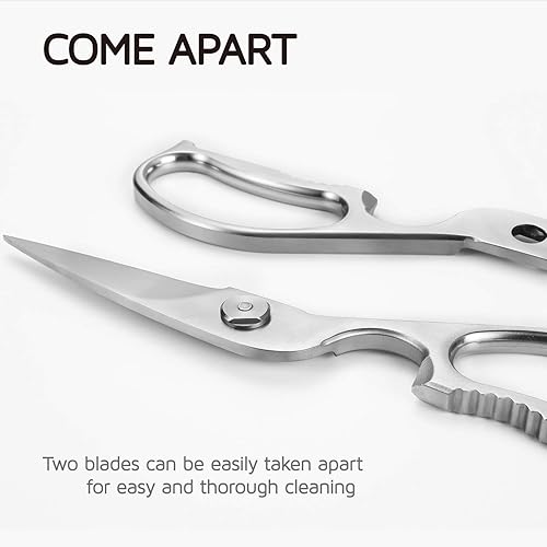 Vista 12 de WELLSTAR - Tijeras de cocina de acero inoxidable alemán, multiusos, resistentes, para cortar carne, aves, pollo, verduras, construcción duradera