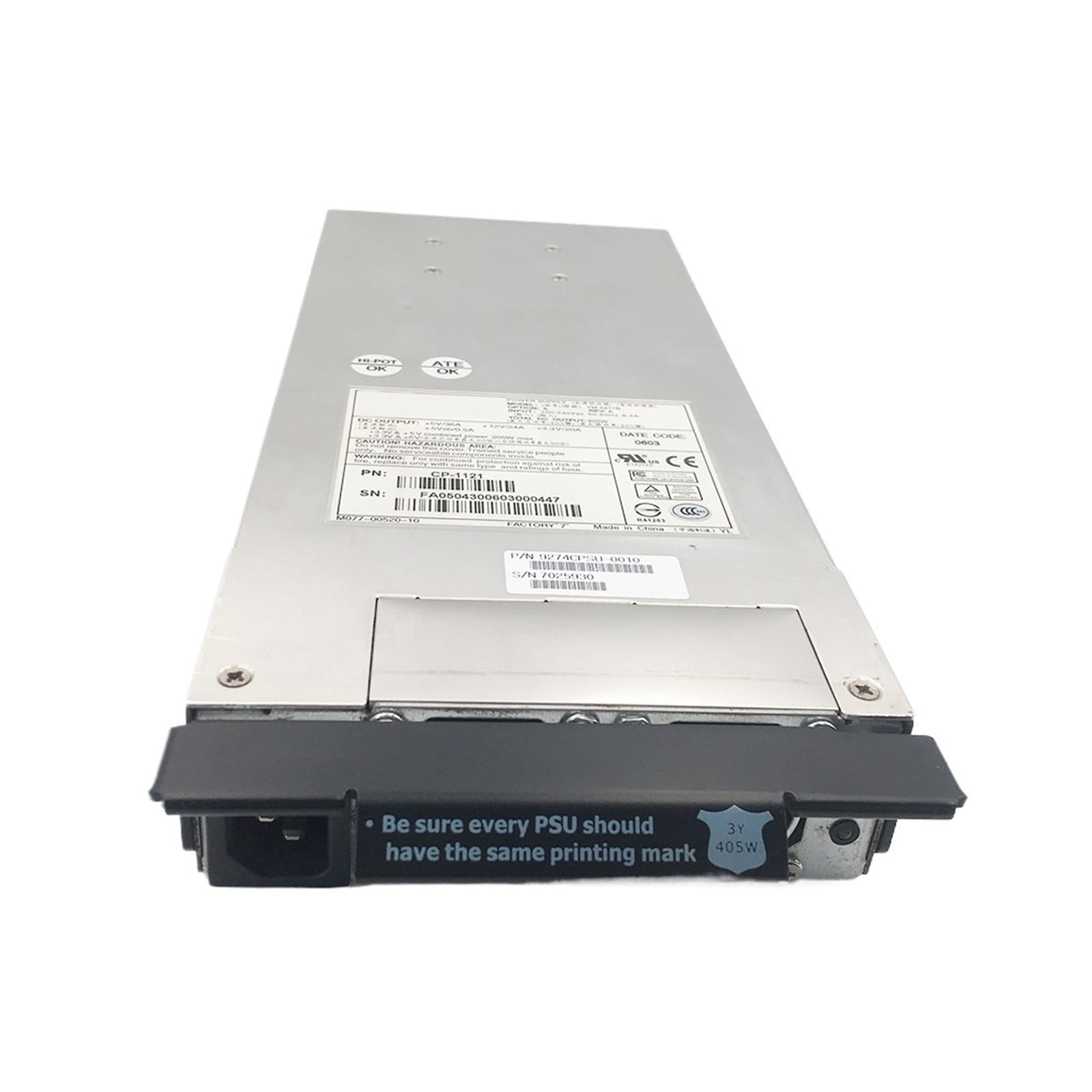 BRODEFUP Power Supply 3Y 9274CPSU-0010 YM-5411B 405W