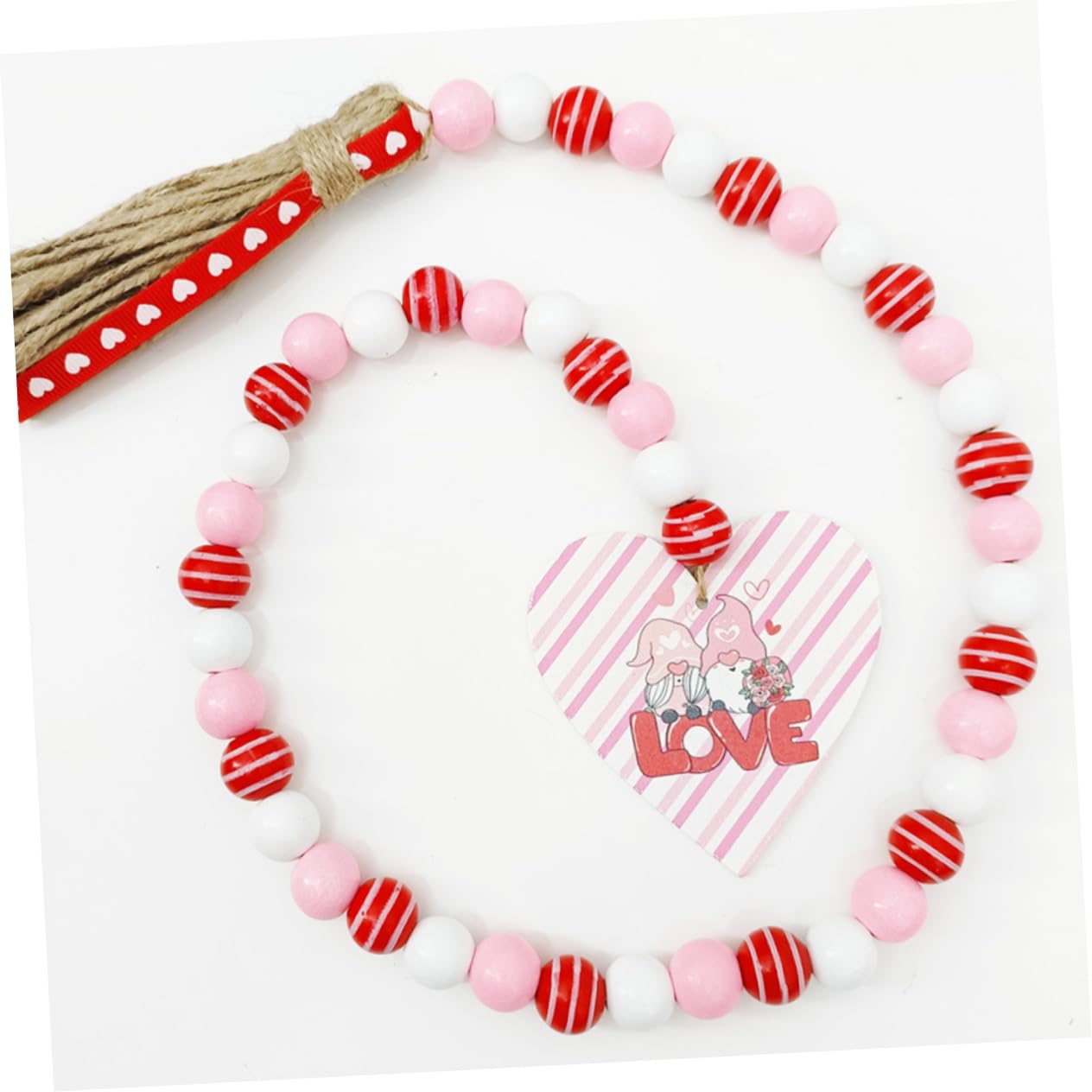 DECHOUS 3 Sets Valentinstag Perlenketten Für Wohnkultur Holzperlenkette Quaste Dekorative Perlen 2 Stück * 3