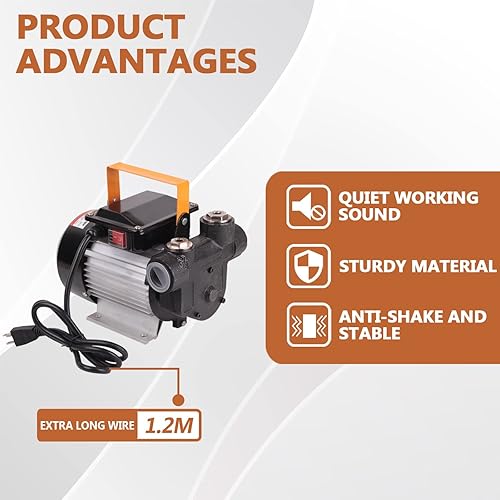 Miniatura 5 de Bomba de transferencia de combustible de aceite biodiesel autocebante eléctrico de 110V AC 16GPM