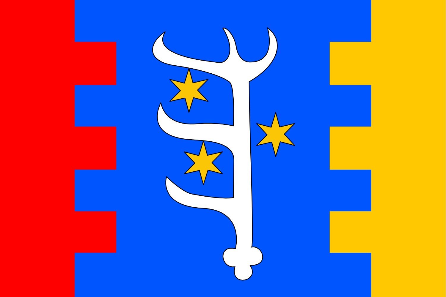 Drapeau Radkov CZ Coat of arms | Grand drapeau paysage tchèque pour mât extérieur