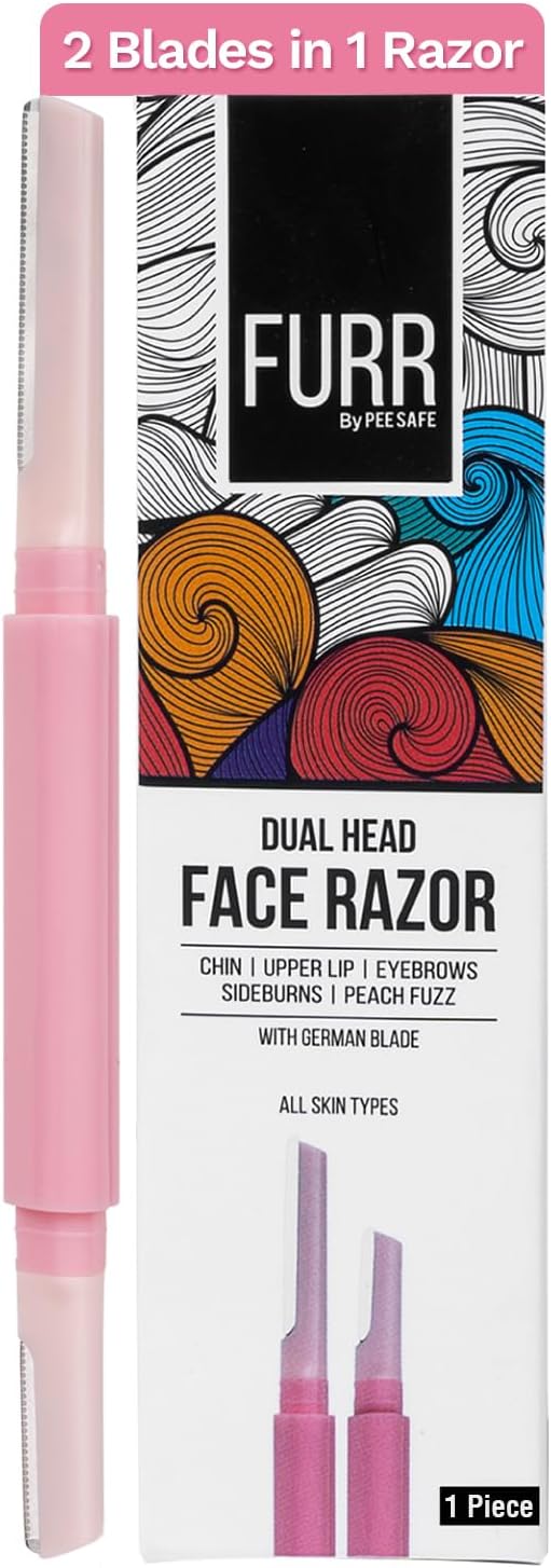 Face & Eyebrow Razor for Women Facial Hair with Dual Blade Head 1N | German Blades | Easy Shaping and Shaving | Reusable Up To 5 Times | Durable and Rust Free Blades