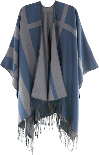 Poncho Shawl Wraps for Women, Womens Soft Warm Ponchos Sweaters Open Front Travel Poncho Cape for fall winter Spring