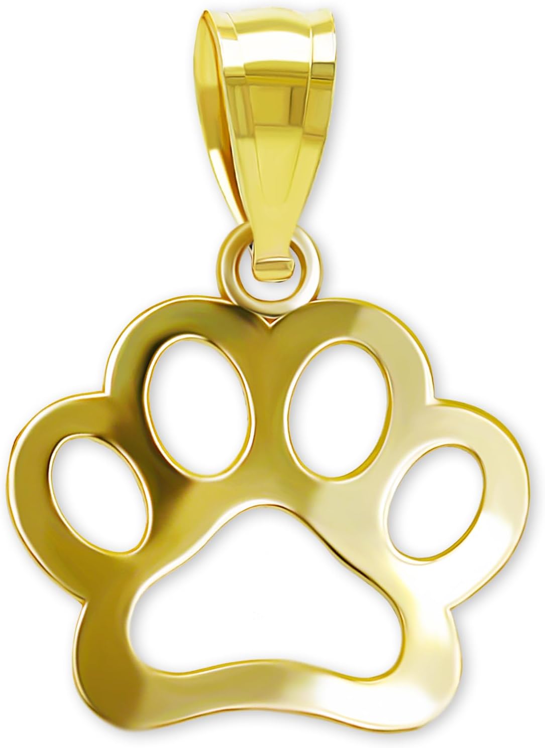 Gold Dog Paw Charm Pendant - 10 Karat Solid Yellow Gold - Dog Paw Jewelry