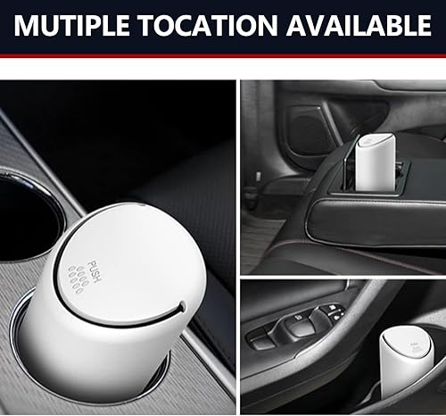 Miniatura 6 de 1 bote de basura para automóvil con tapa, 2.5 x 6.2 pulgadas, de silicona, portátil, pequeño, tipo de taza, impermeable, integrado para la mayoría