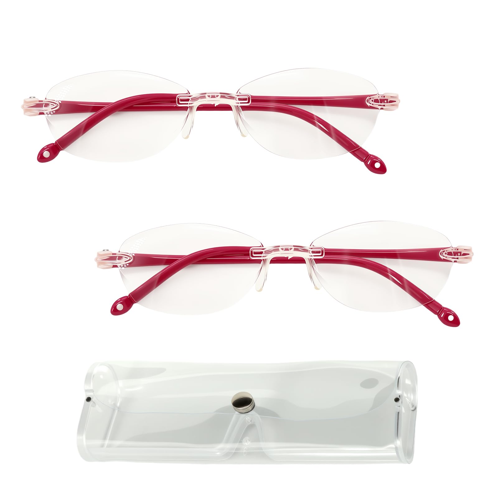 Photo 1 of KURTOPLLY Auto Focus Reading Glasses - Red, 2 Pairs