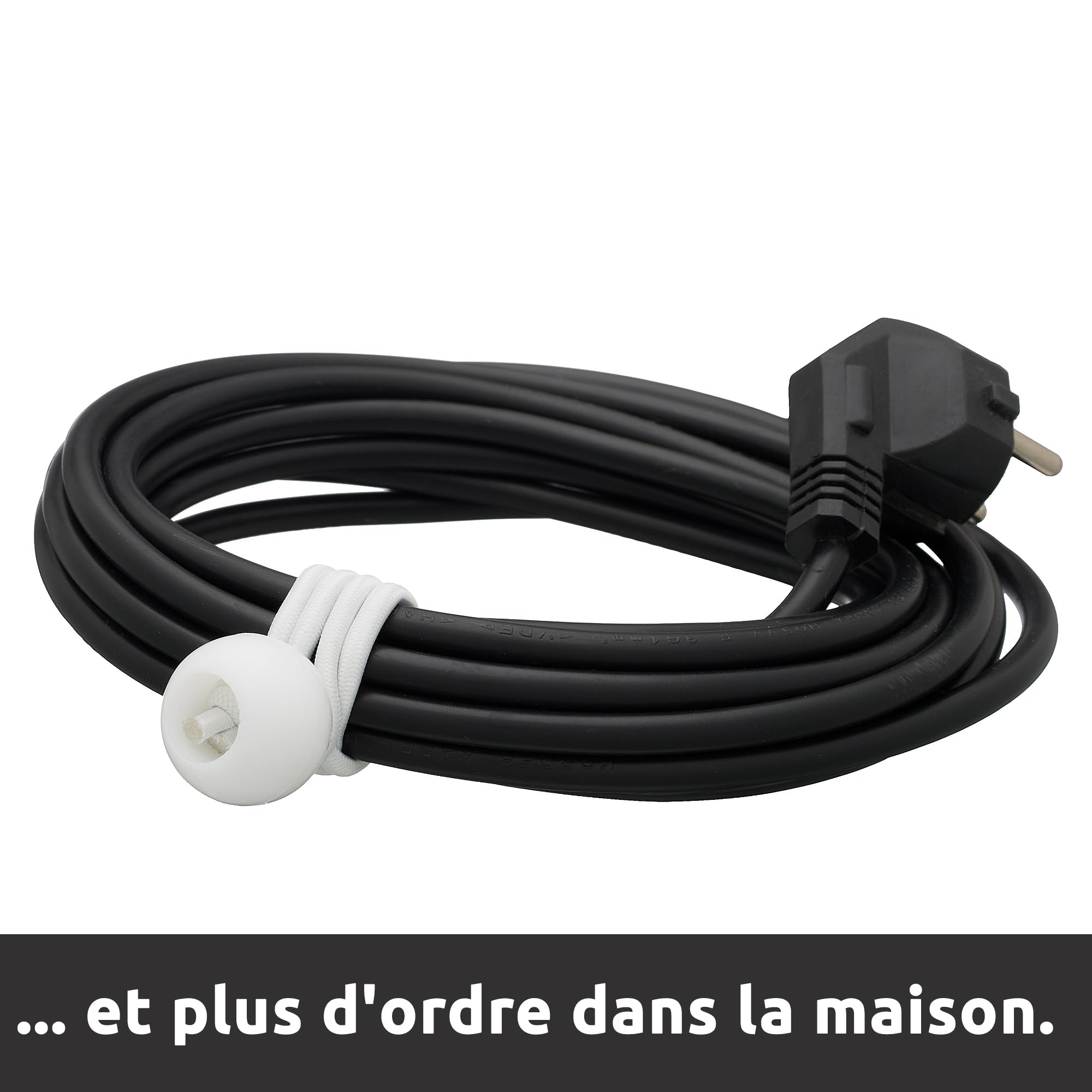 ECENCE 100 Tendeurs élastiques avec Boule en Plastique Blanc Tendeur bache | élastiques de tente pour les bâches, pavillon de jardin, tentes