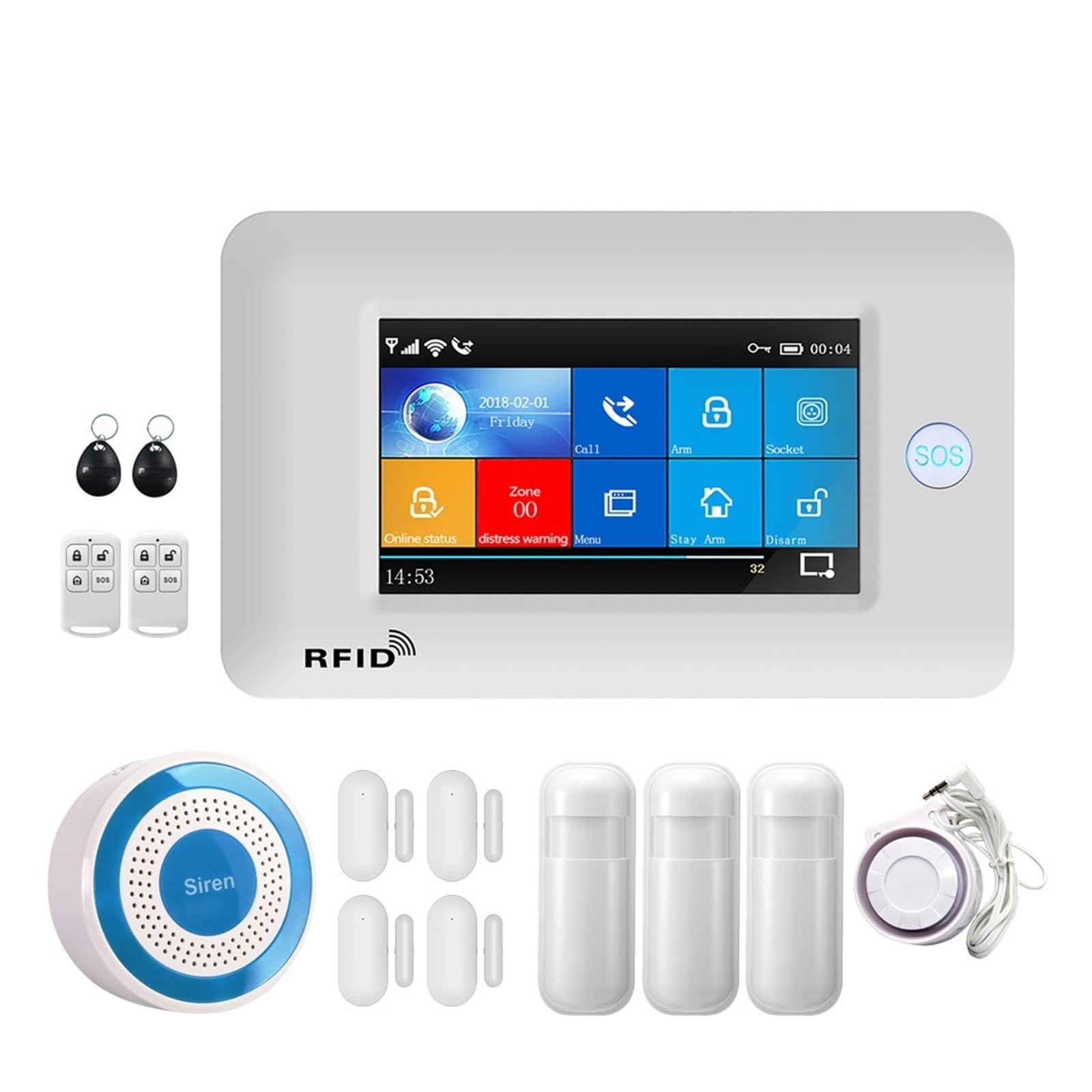 Di Allarme WiFi + 3G GSM Kit Di Sicurezza Domestica Wireless Supporto APP Controllo Remoto Con Sensori Di Movimento RFID(E)