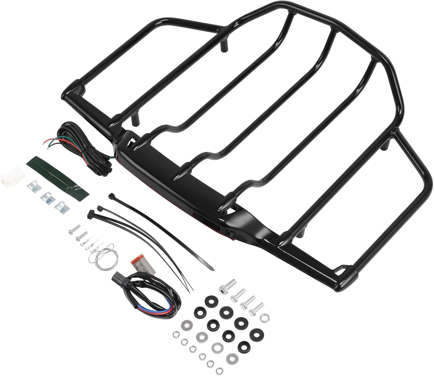 TCMT Black LED Trunk Luggage Rack Fits For Harley 1993-2013 Road King Road Glide Street Glide Electra Glide Ultra Limited Pack