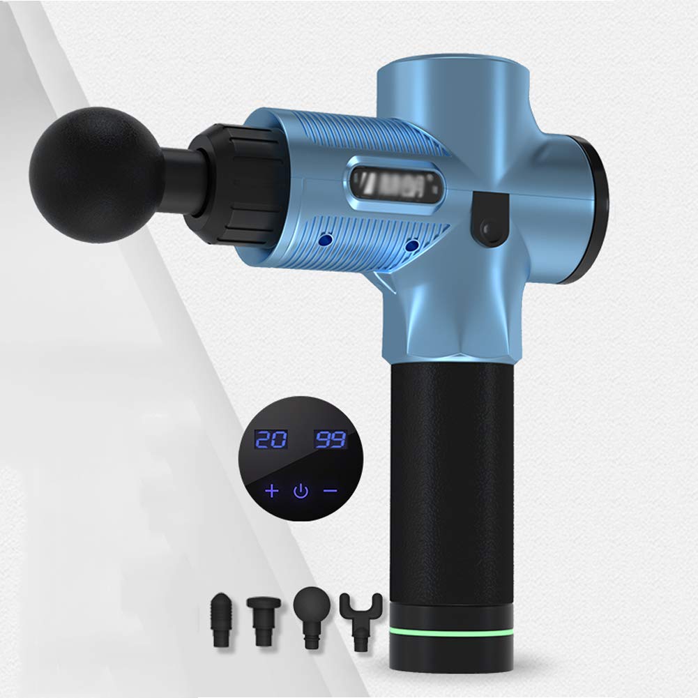 Massage gunHand-Held Muscle Massager Ultra-Quiet 30 Speeds 4 Heads Deep Tissue Portable Fascia Massager With HD Touch Display For Muscle Tension Relief