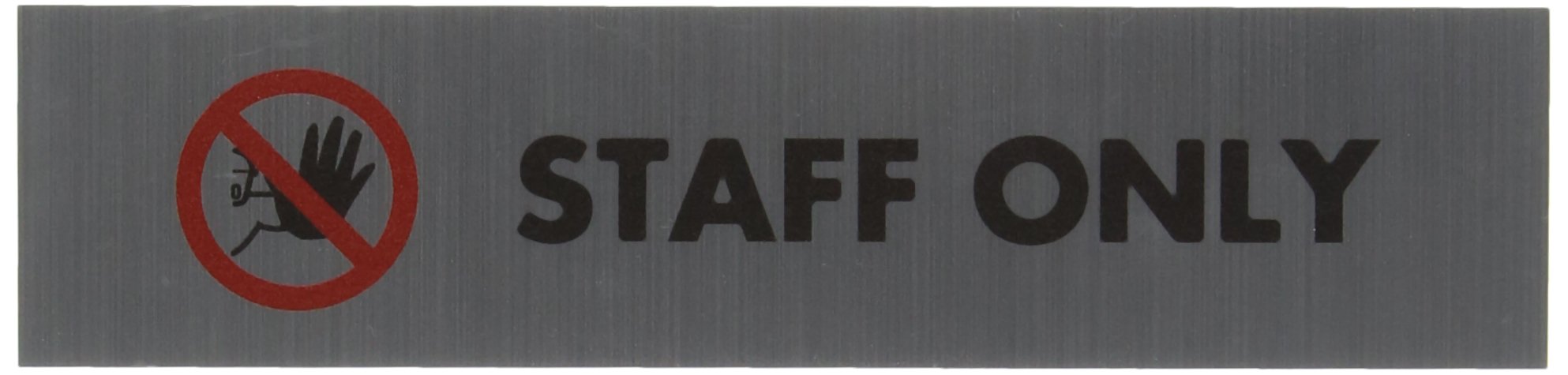 SECO Acrylic Sign Staff Only Aluminium 190x45mm SR22365 UP22365