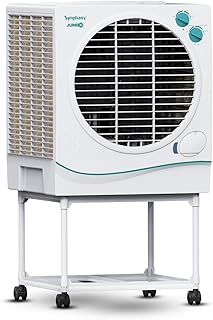 Symphony Jumbo 51 Desert Air Cooler For Home with Aspen Pads, Powerful Fan, Cool Flow Dispenser and Free Trolley (51L, White)