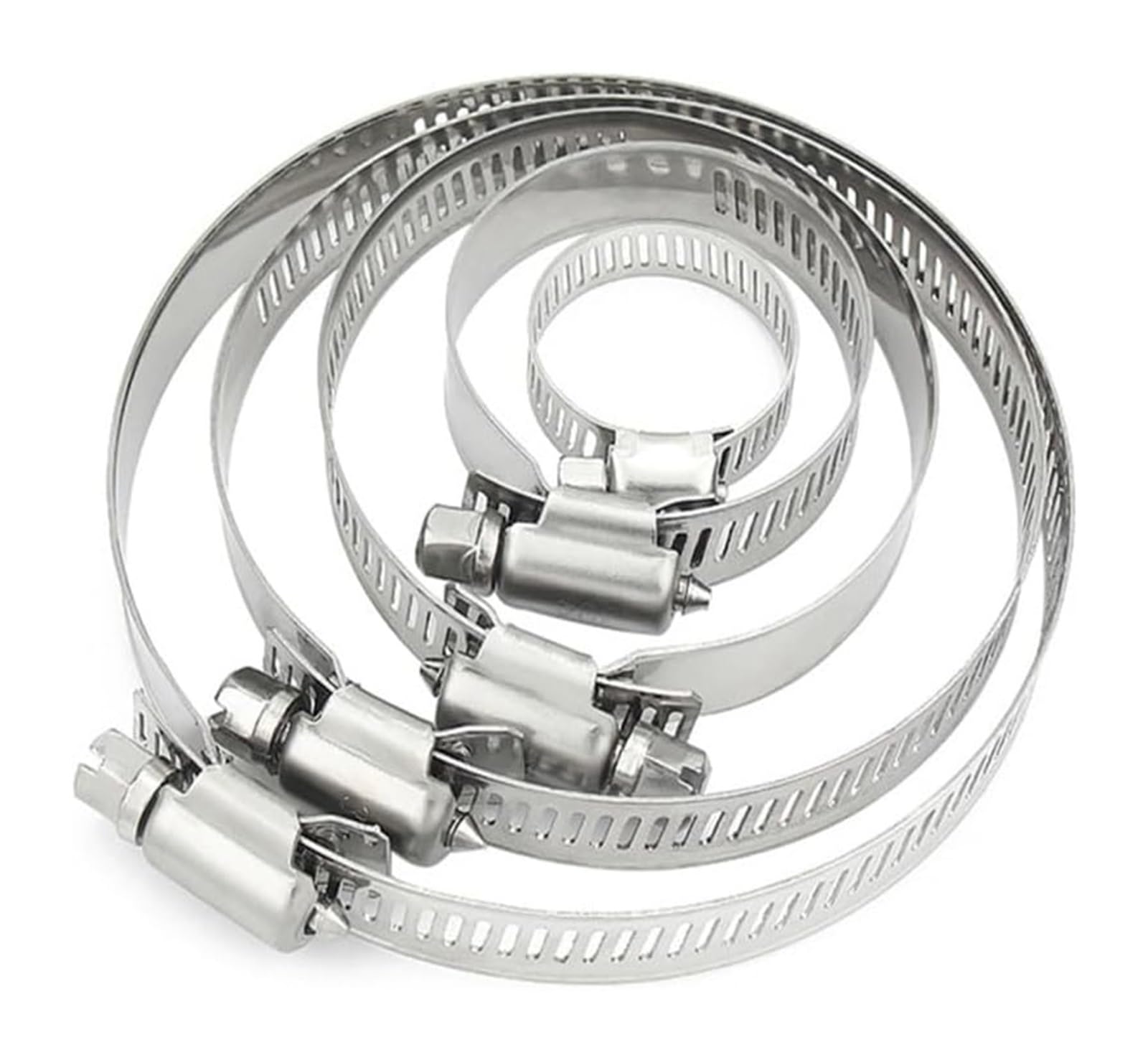 Abrazaderas de acero con tornillo sin fin, Abrazadera de manguera accionamiento helicoidal ajustable acero inoxidable 304, paquete 10 tamaños múltiples(72-95mm 10PCS)