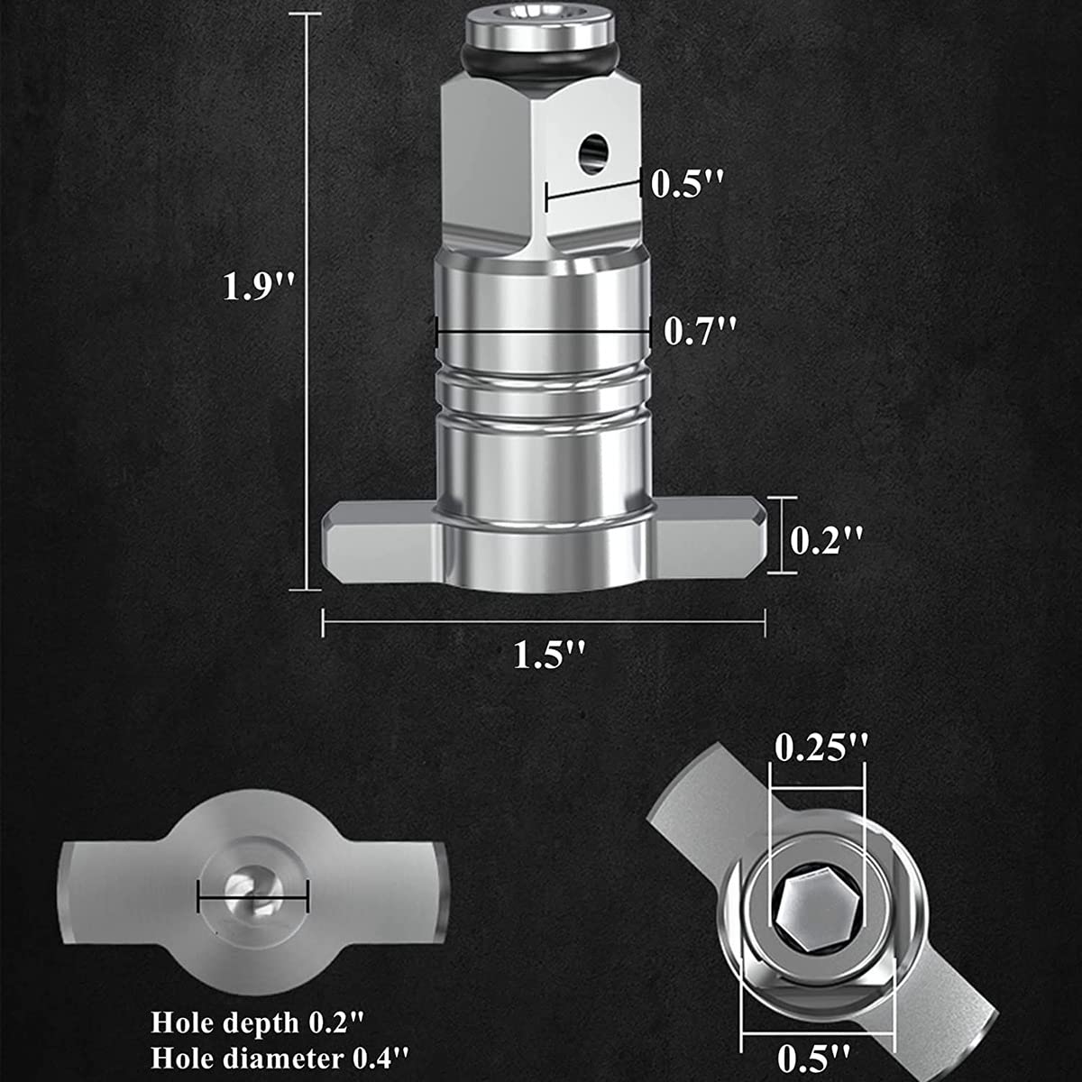 Montaggio incudine per avvitatore a percussione compatibile con alloggiamento per trapano, attacco quadrato da 1/2" a adattatore femmina esagonale da 1/4"