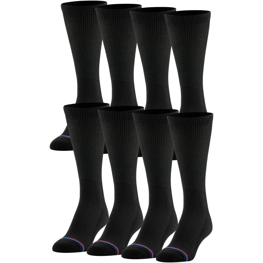 MediPeds Adult Crew Socks With Non-Binding Top and Cushion, Multipairs
