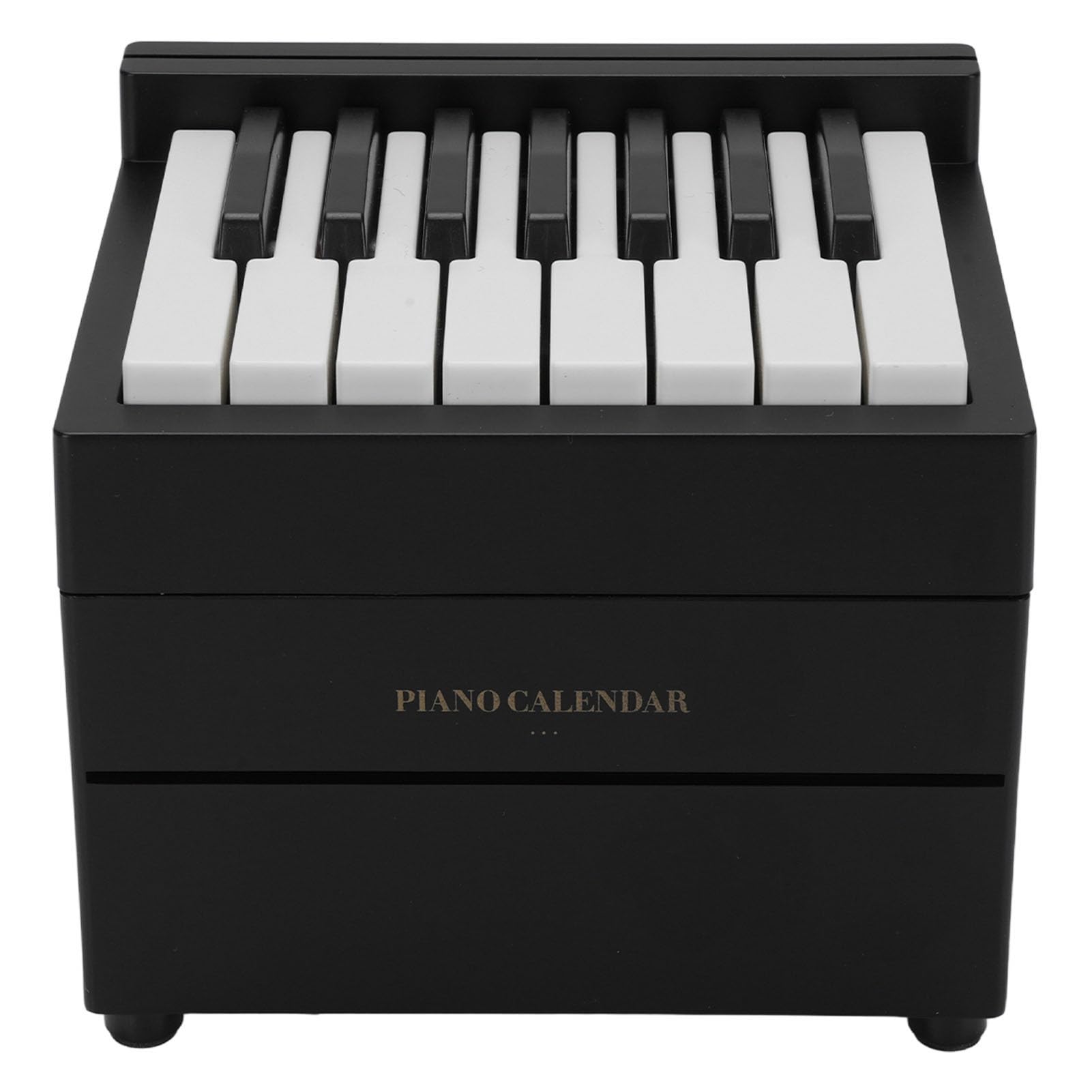 RiToEasysports Kalendarz Biurka Fortepianowego 2025 Kalendarz Muzyczny z Mini Elektronicznym Fortepianem do Biurowca i Dekoracji Domu (BLACK)