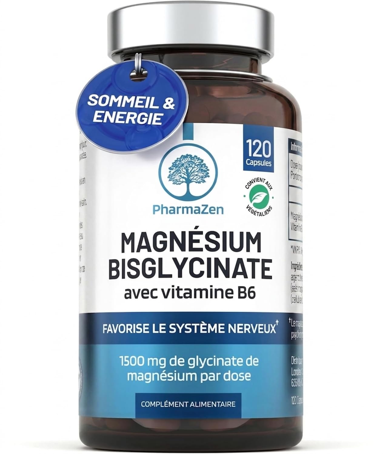 Magnésium Bisglycinate 300 mg + Vitamine B6 - Sommeil Stress Fatigue