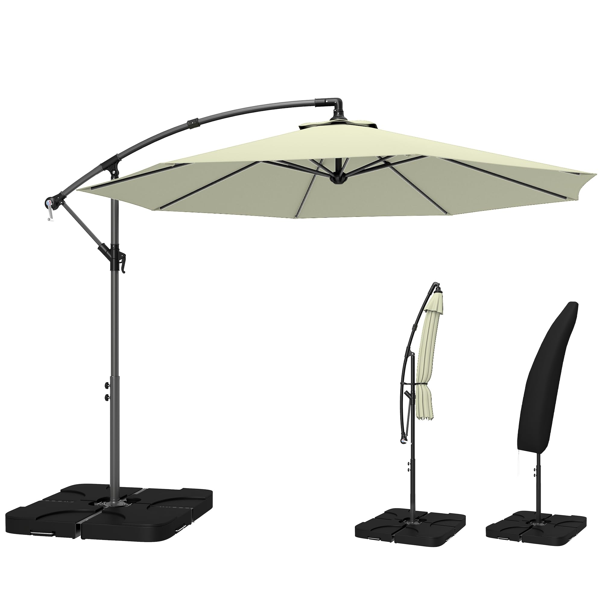 Outsunny Cantilever Parasol - Extra Large - Yellow - Steel/Polyester