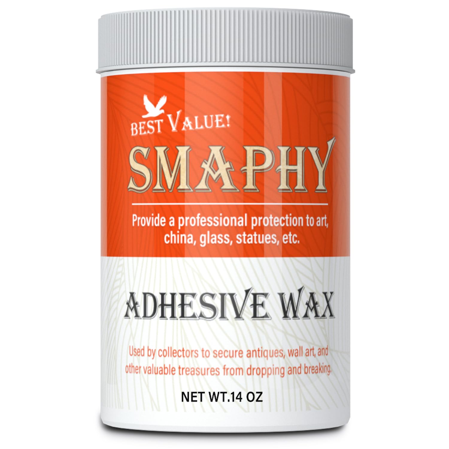 SMAPHYSticky Putty, Reusable Museum & Wall Art Quality Adhesive Putty, Mounting Putty Clear Removable Putty, Adhesive Wax Removeable & Repositionable(14oz)