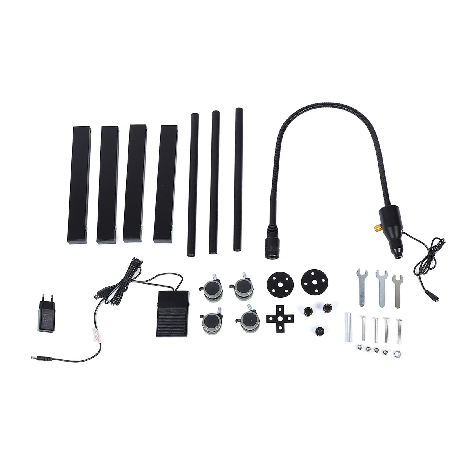 Asixxsix Luz de Extensión de Pestañas UV, 5 W, Cuello de Cisne Flexible Giratorio de 360 ​​°, Lámpara de Pestañas UV LED, Lámpara de Tecnología de (Black)
