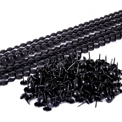 10 Meter Ziernagelstangen 9.5mm Schwarz mit 20 Passenden Befestigungsnägel Cover