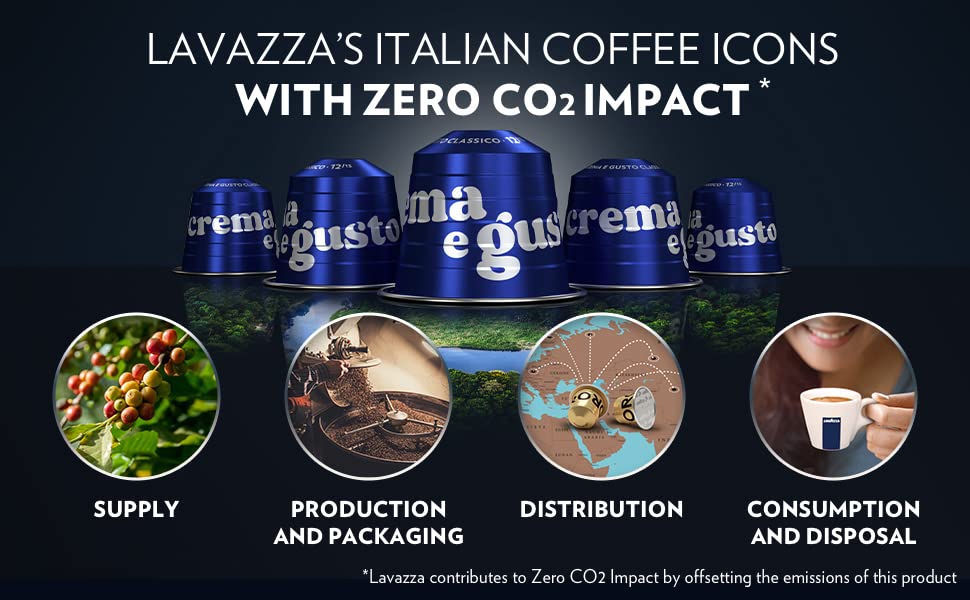 Image of Lavazza Crema E Gusto Classico, Aluminium Nespresso Compatible Coffee Capsules | Pack Of 30 | Intensity 12 | 57 Gram