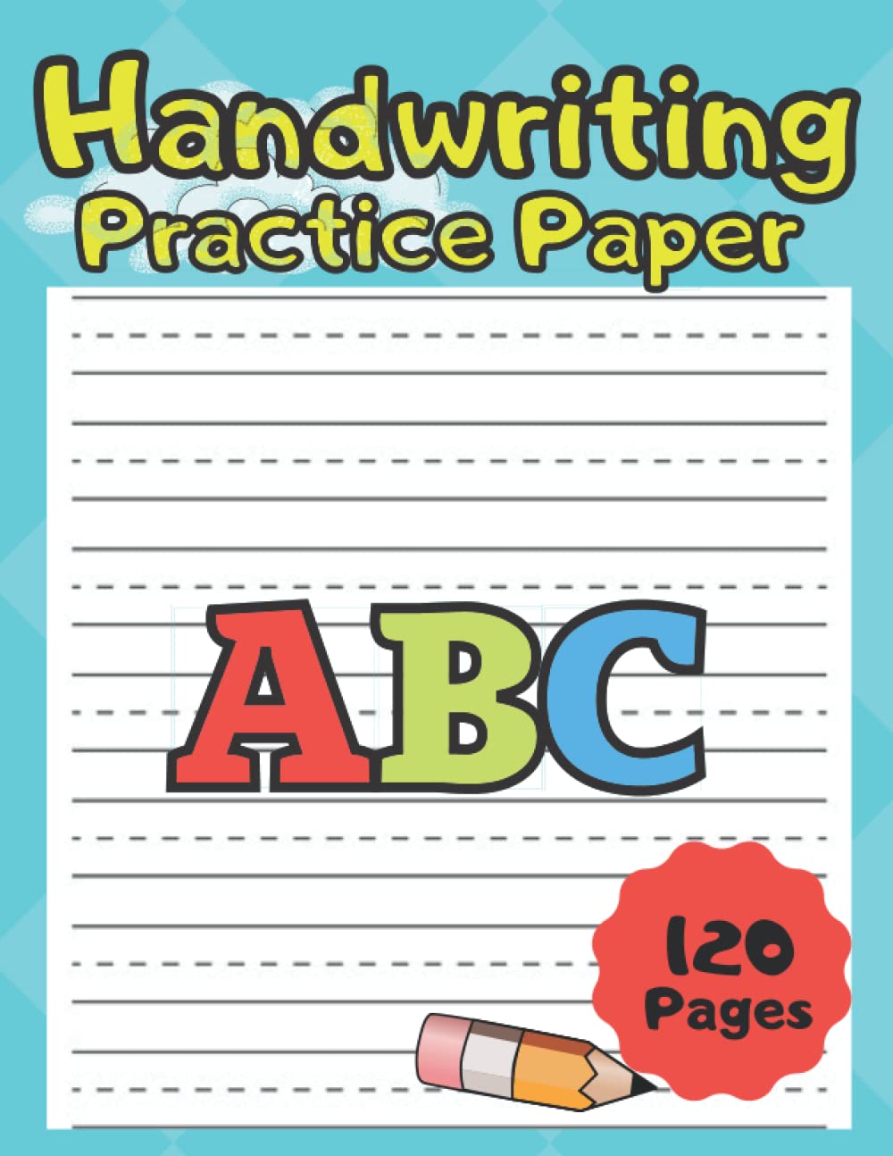 Handwriting Practice Paper ABC: 120 Page Three-Line Notebook For Writing Practice For Letters and Numbers School Activity; Ideal For Kids In Preschool and Primary Stage-image-44