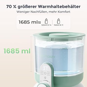 Momcozy Baby Bottle Maker with Dual Light Quick Bottle Warmer for Milk Preparation 1.69 Litre Large Volume Milk Maker with 6 Temperature Levels Hot Water Dispenser for Baby Food