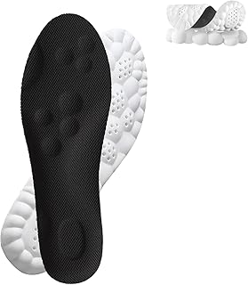 Medical Memory Foam Foot Pressure Relief - Medical Silicone Insoles with Massage Pads and Ventilation Pores - Suitable for Men and Women and All Types of Shoes (Black, onesize)