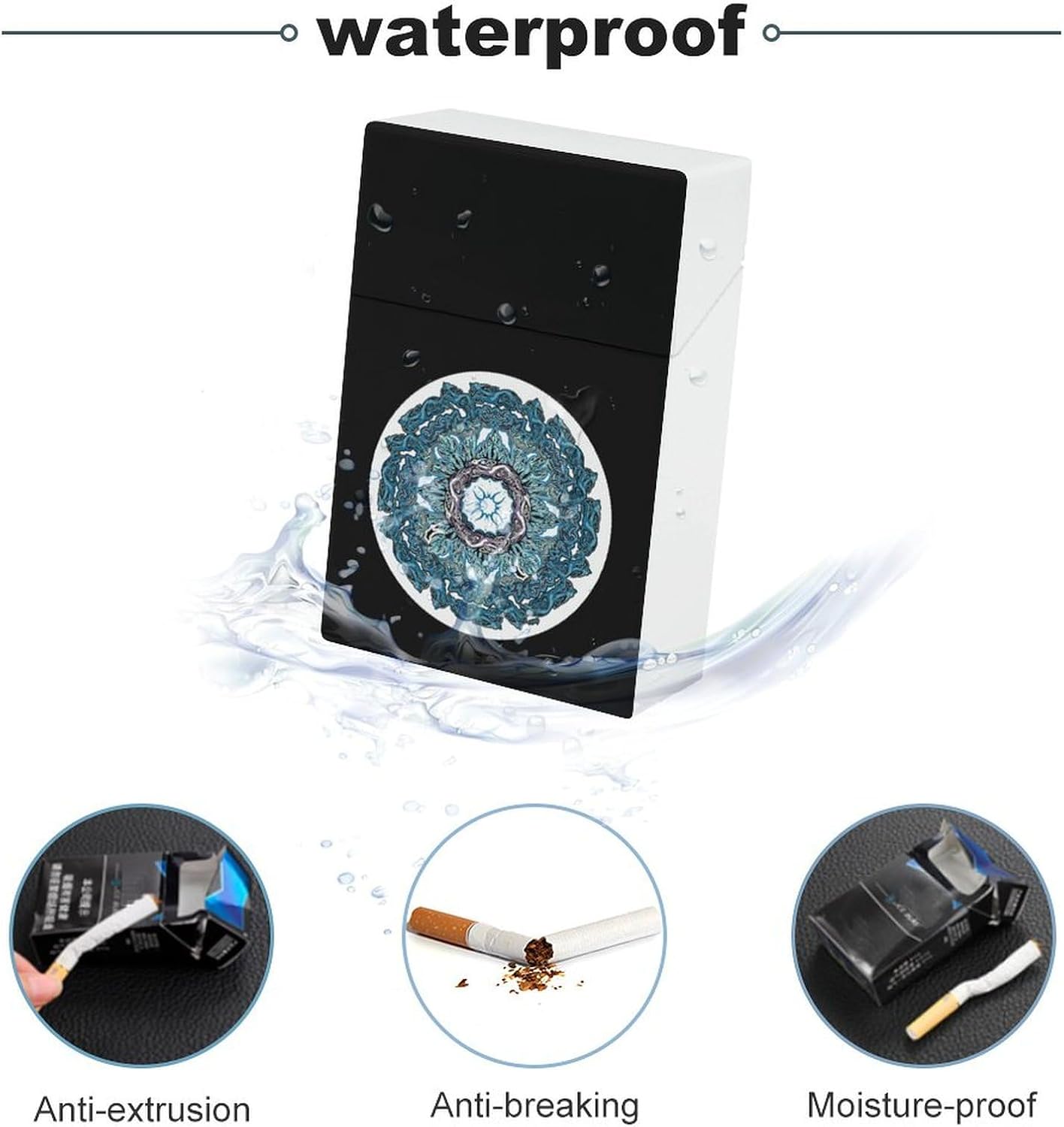 Celtic Mandala Cigarette Case for Men Women Flip Open Cigarette Box Pocket Holder for Home Travel