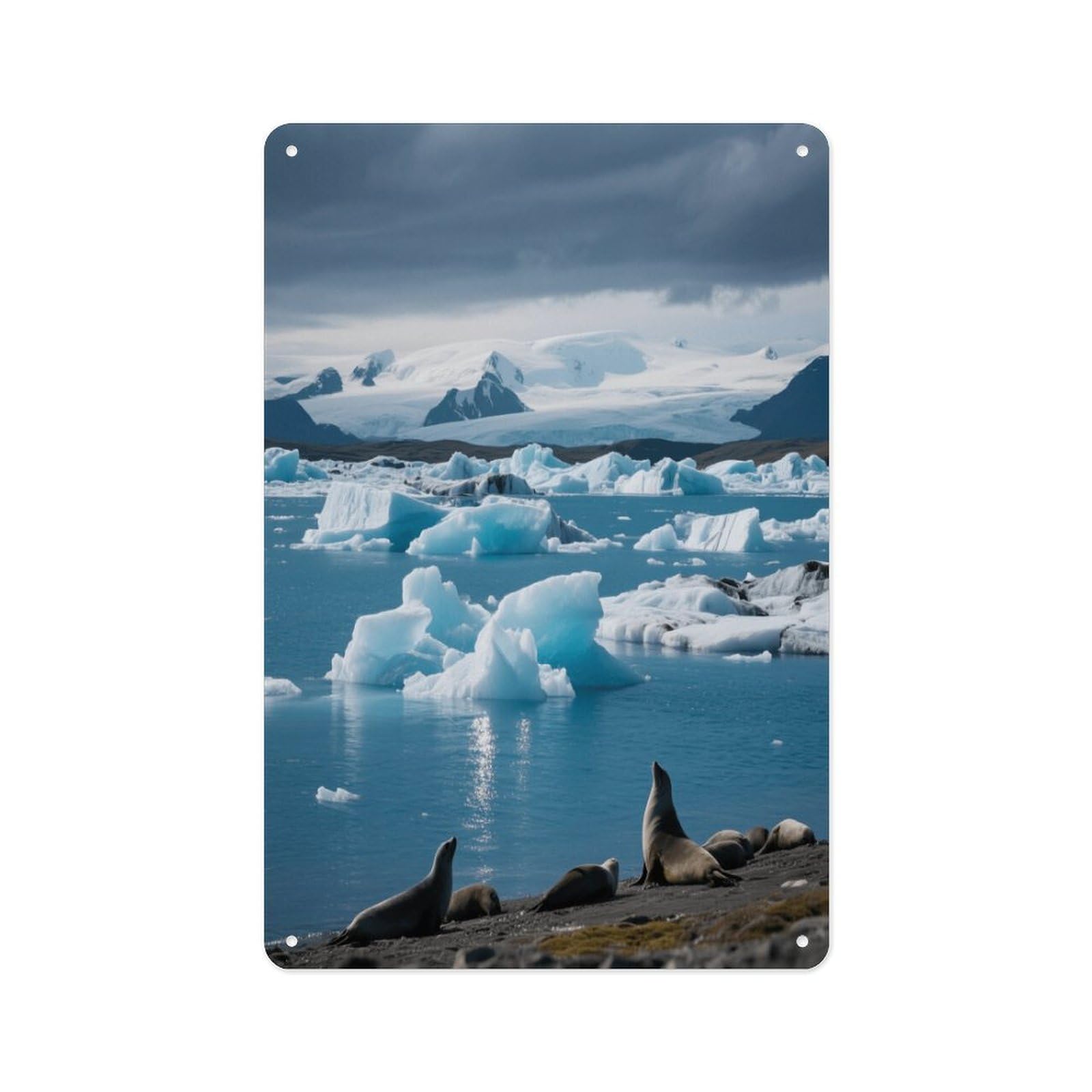 Fekiloot Style Glacial Lake Wall Decor Metal Signs Tin Signs Poster
