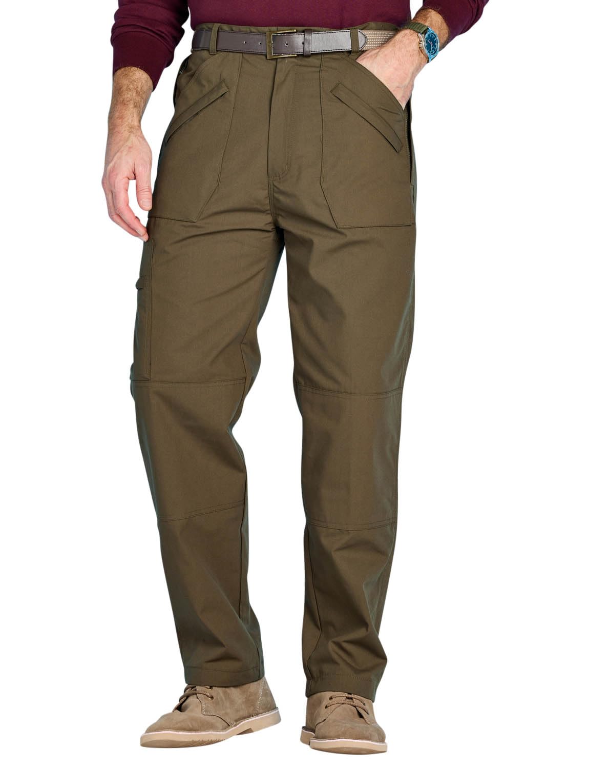 Chums Men's Khaki Multi-Pocket Water-Repellent Action Trouser Functional And Durable Pants 46W / 31L