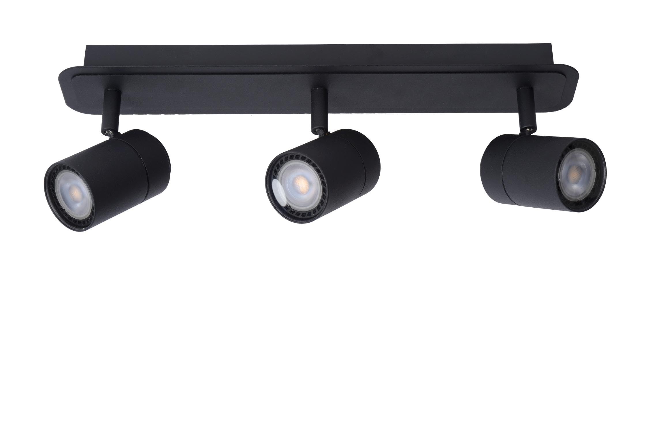 LUCIDE LENNERT - Foco de techo Baño - LED Regul. - GU10-3x5W 3000K - IP44 - Negro