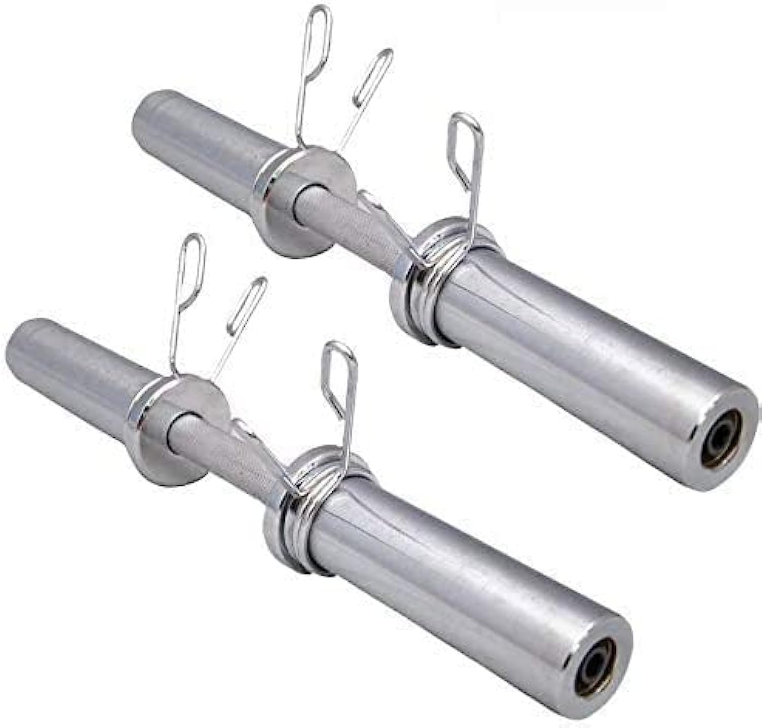 X Chrome Olympic Dumbbell Bar Gym Workout Weightlifting Bars Dumbell 1 Pair With Spring Locks