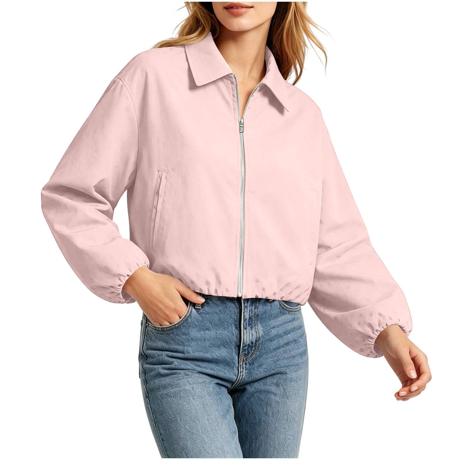 Jacke Damen Übergangsjacke Reißverschluss Hemdjacke Leicht Langarm