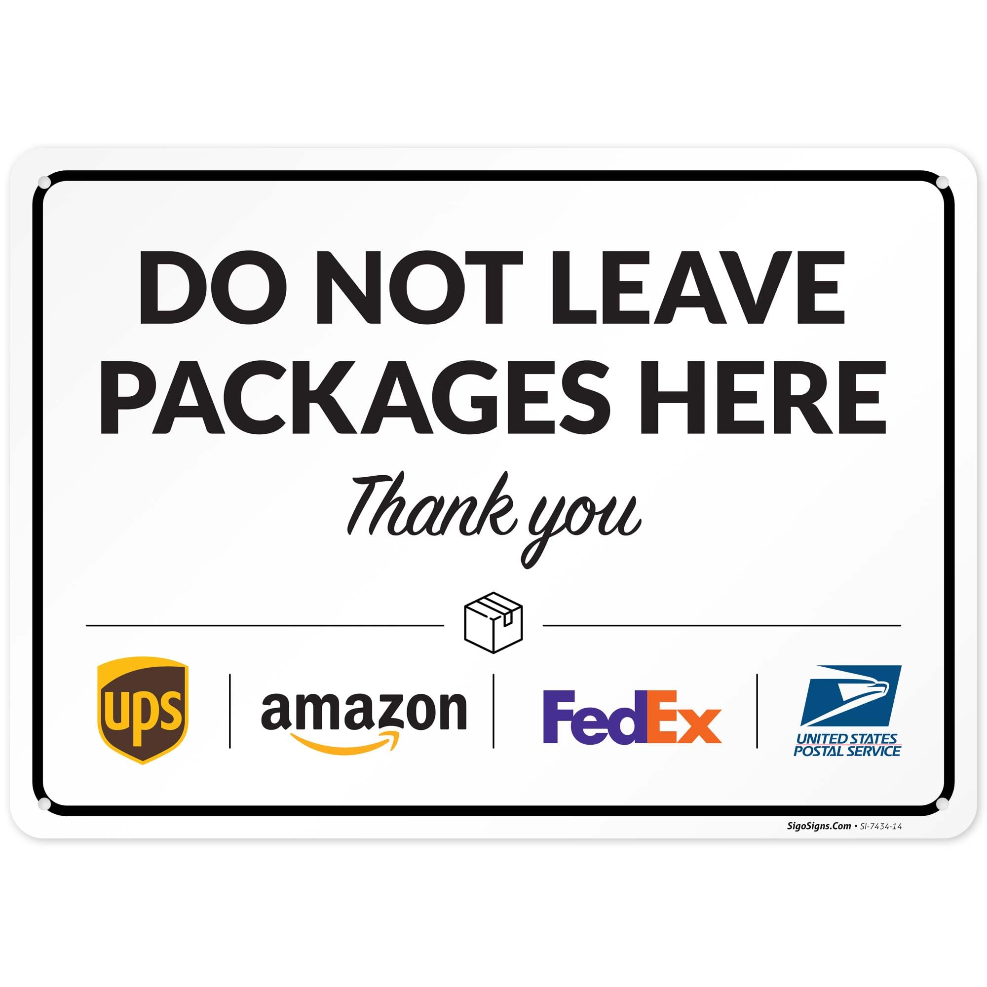 Package Delivery Sign, Delivery Instructions Do Not Leave Package Here