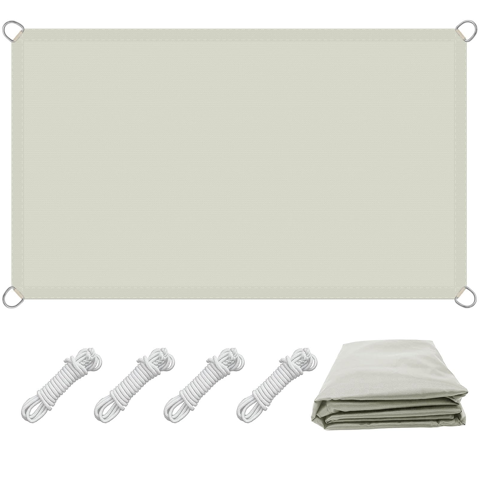 Protection solaire beige 2x7.5m filet d'ombrage haute résistance en polyester
