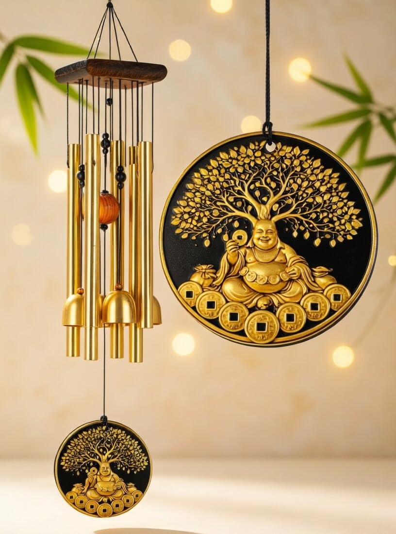 Paradigm Pictures Wind Chimes for Home Balcony Decoration Items - (Pipes & Hanging Bells)-picture-20