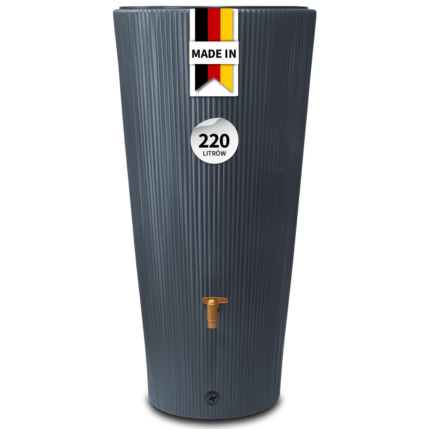 4rain VASO DECOR 2w1 zbiornik na deszczówkę 220 l, graphite grey | z misą na rośliny