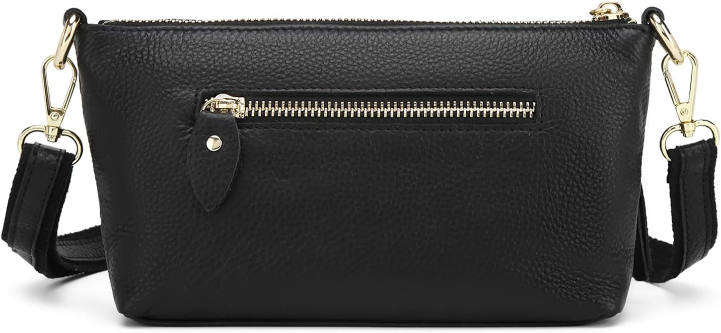 Genuine Leather Purse with Tassel Durable Crossbody Bags for Women Black clutch Brown Sling bag Hands-free Size - Image 3