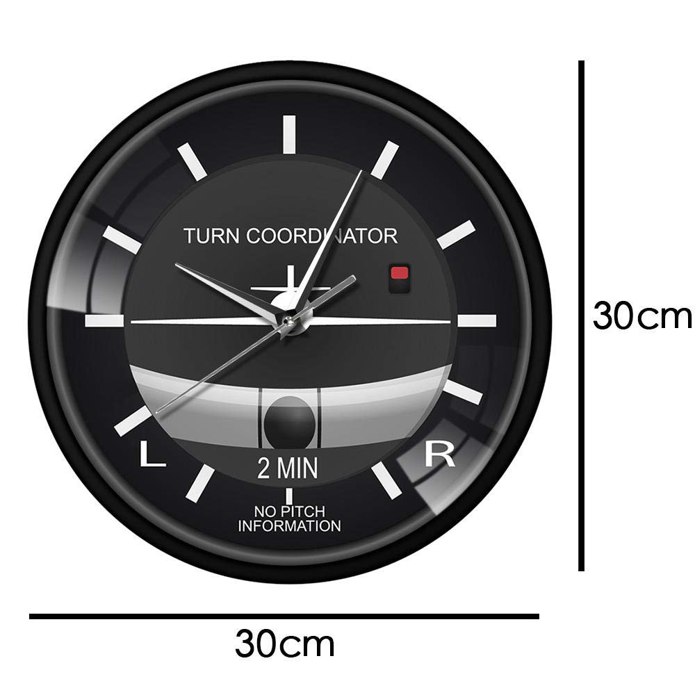 Aviation Classic Silent No Tick Reloj de pared redondo Estilo de cabina de avión Reloj de pared con esfera Reloj de instrumentos de avión Pilotos Gift-metal_Frame -Metal_Frame_with_acrílico_glass